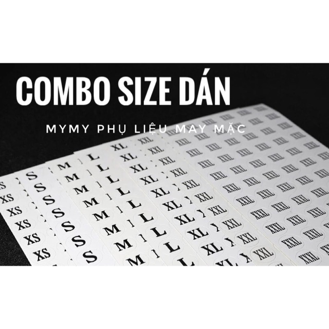 Combo size dán chữ