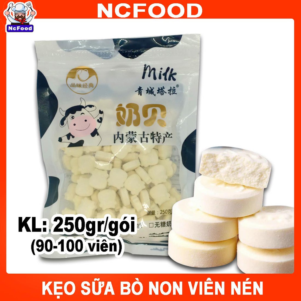 [Mã 267FMCGSALE giảm 8% đơn 500K] Kẹo Sữa Bò Non Viên Nén 250g (NCFOOD)