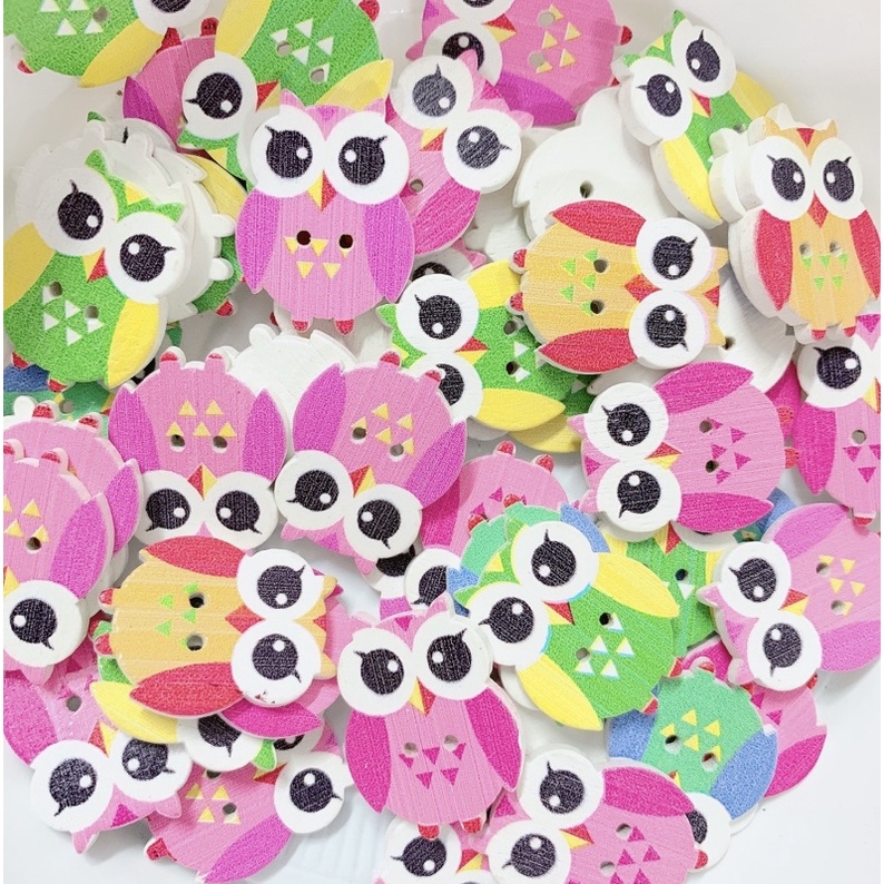 Set 10 nút ( cúc )áo hai lỗ hình cú mèo
