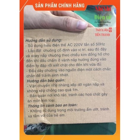 Chuông điện-Chuông Công Nghiệp - Chuông Tan Làm, Tan học-Chuông Đỏ 220VAC Chính Hãng Tiến Thành