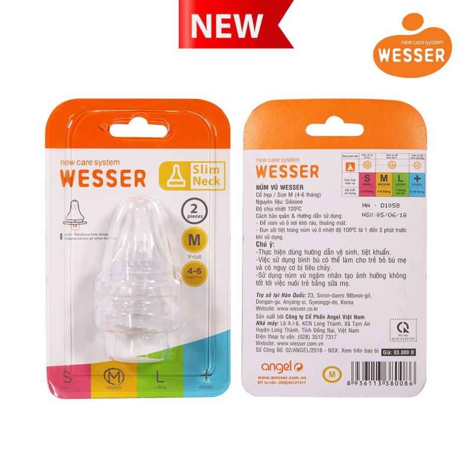 Núm ty Wesser cổ hẹp size S, M, L, +