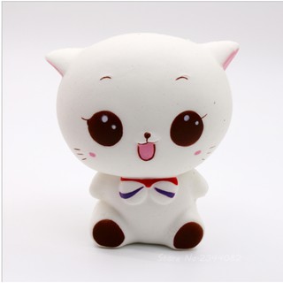 Squishy Mèo Nơ Hồng, Trắng