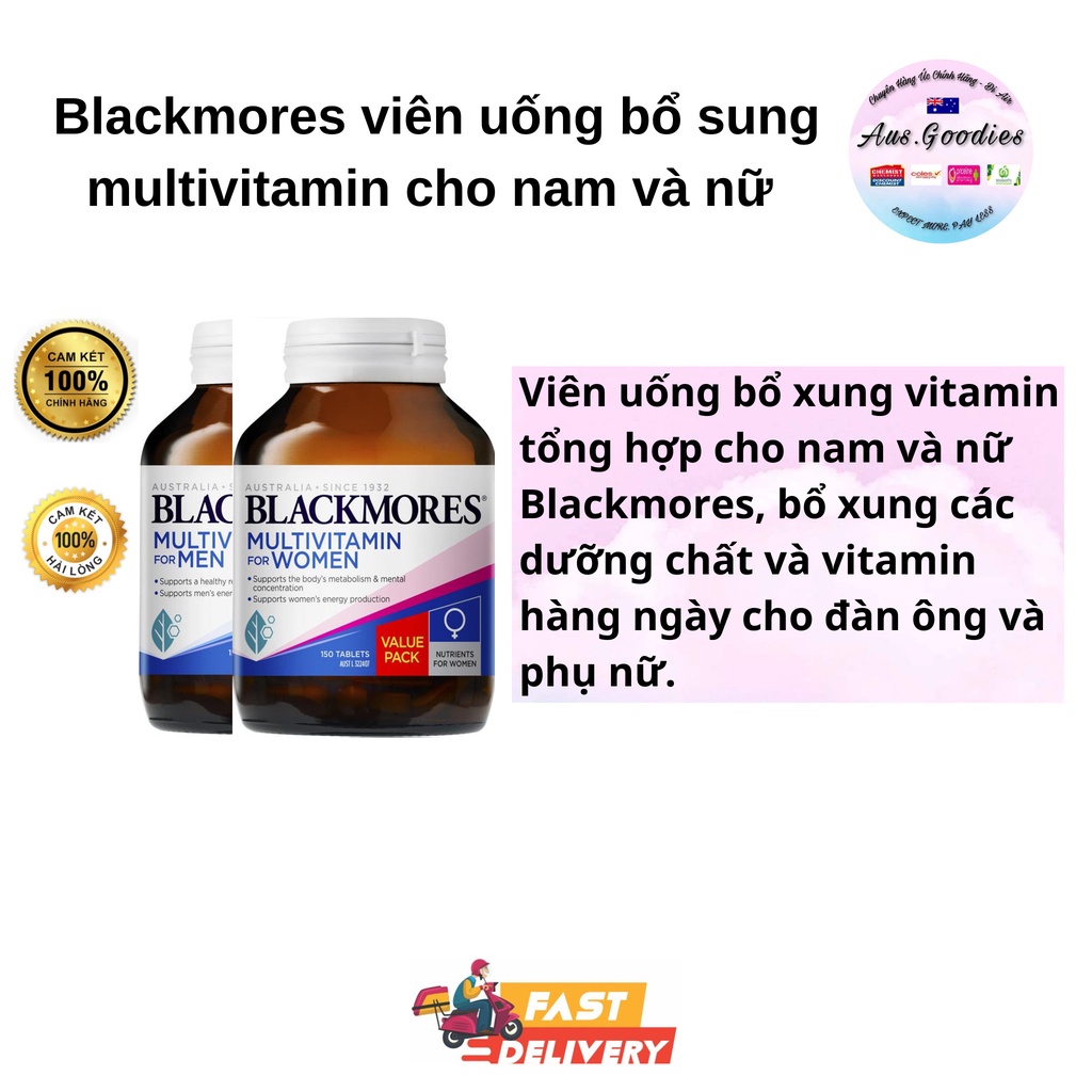 Blackmores viên uống bổ sung multivitamin cho nam và nữ - for men and women