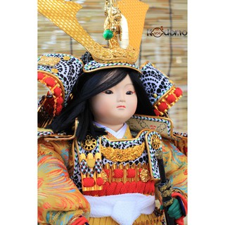 Búp bê Samurai , búp bê Nhật Bản .  6D VÀNG ĐỎ