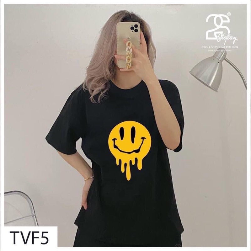 Áo thun nữ nam mặt cười tay lỡ form rộng, áo phông nam nữ Oversize Unisex chất cotton mềm mịn. Sumo underwear- mặt cười.