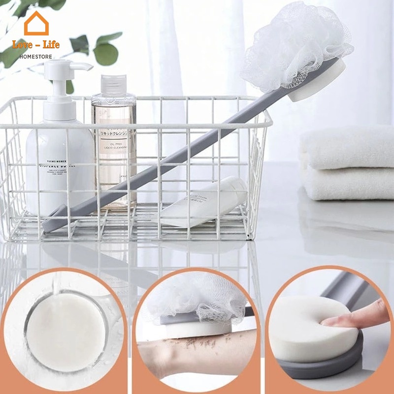 1 Bàn Chải Chà Lưng Tay Cầm Dài 32cm Bằng Nhựa Dùng Chà Cơ Thể Khi Tắm Tiện Dụng