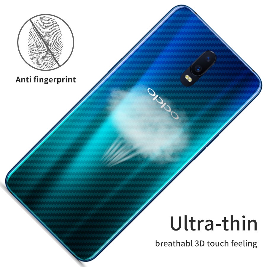 2 cái / lô  Dán Lưng Điện Thoại Cacbon Chống Vân Tay OPPO F11 Pro F5 F7 F9 Pro A53 A93 A15 A15s Reno 7 6 6Z 5 4F 3 2F a3S A5 A9 A5S A7 A12 A12e A16 A16k A76 A83 A72 A72 A52 Reno 5f A33 2020 A94 A32 A53s A93 A73 Lite A91 5G
