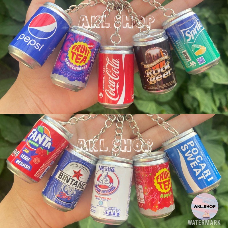 Móc Khóa Hình Lon Coca Cola / Gấu / Trái Cây / Lon Nước Ngọt Độc Đáo