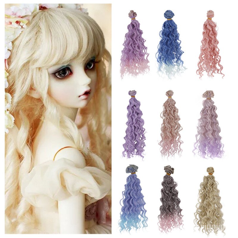 Hàng Mới Về Tóc Giả Xoăn Dài 25cm Bằng Lụa Chịu Nhiệt Cho Búp Bê Yueyang bjd sd Keer AS Night Loli