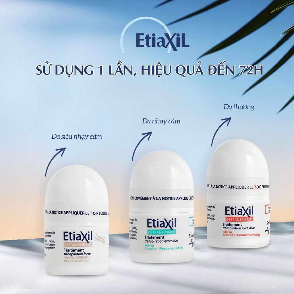 Lăn khử mùi Etiaxil Détranspirant Traitement Confort+ cho da nhạy cảm 15ml