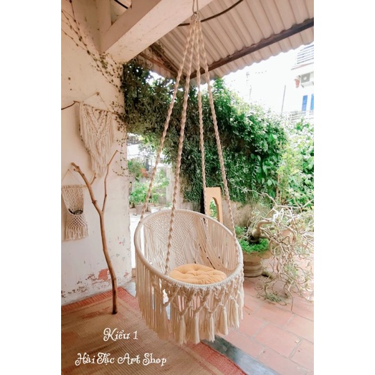 Xích Đu Macrame Hải Tặc Art Shop vòng sắt D80cm