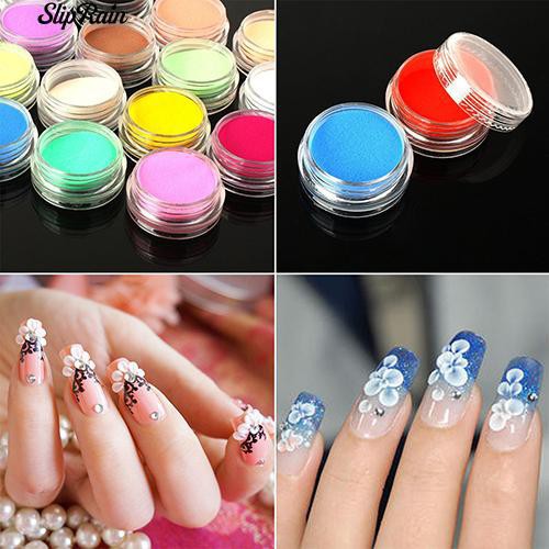 Bộ 12 lọ bột màu trang trí móng tay tiện dụng