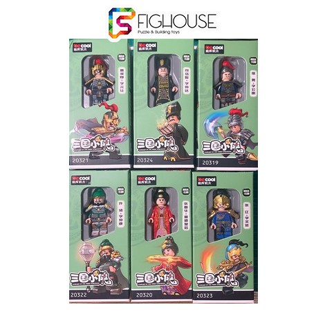 Combo 6 Minifigures Tam Quốc Quan Vũ , Lữ Bố , Triệu Vân , Khổng Minh , Tư Mã Ý - Đồ Chơi Lắp Ráp non-lego 2030