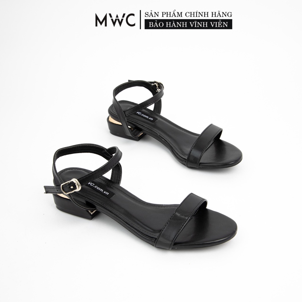 GIÀY SANDAL CAO GÓT NỮ MWC - MŨI NHỌN GÓT VUÔNG 2CM - QUAI NGANG DA TRƠN THANH LỊCH - CAO GÓT HỞ MŨI - NUCG-3987