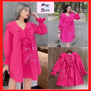 Áo sơmi dáng suông bánh bèo , sơmi dài tay cổ bèo
