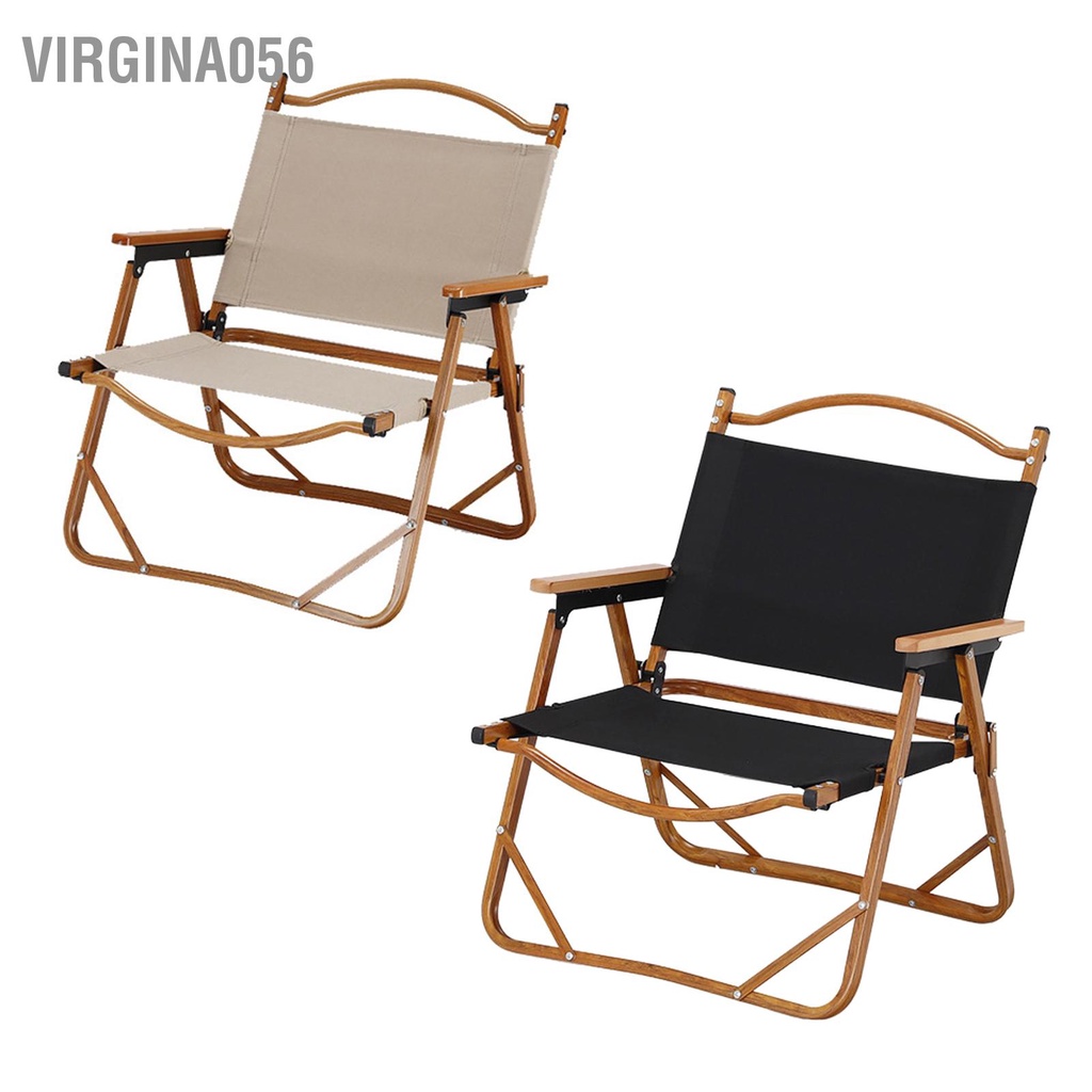 Virgina056 Ghế cắm trại Kết cấu hạt gỗ Vải hợp kim nhôm di động có thể gập lại để câu cá