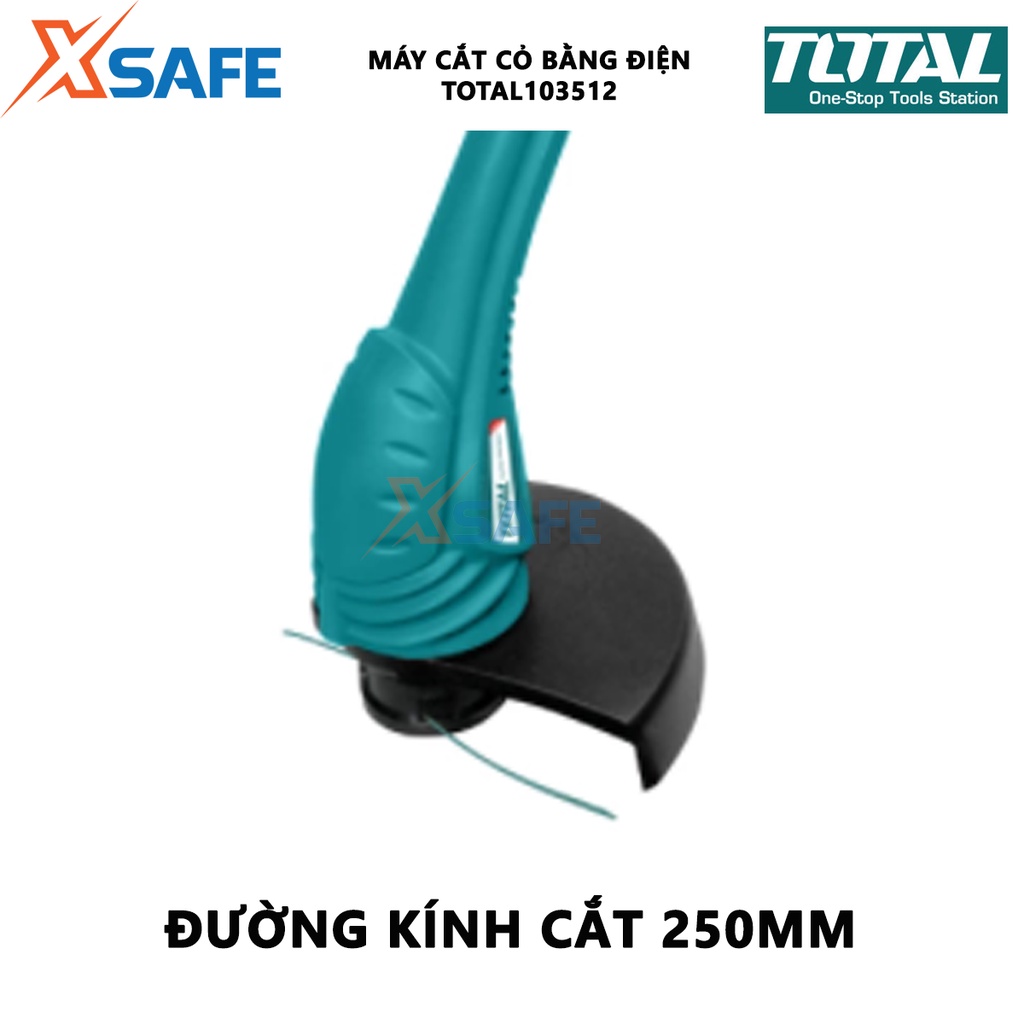 Máy cắt cỏ dùng điện TOTAL TG103512 Máy cắt tỉa cầm tay công suất 350W, đường kính cắt 250mm, cần trục gập mở - [XSAFE]