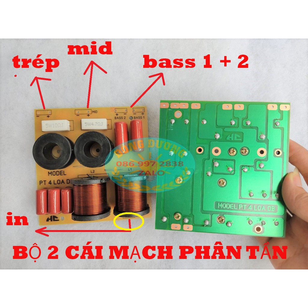 COMBO 2 MẠCH PHÂN TẦN 4 LOA AD - 2 BAS 1 MID 1 TREBLE - PHÂN TẦN 4 ĐƯỜNG TIẾNG