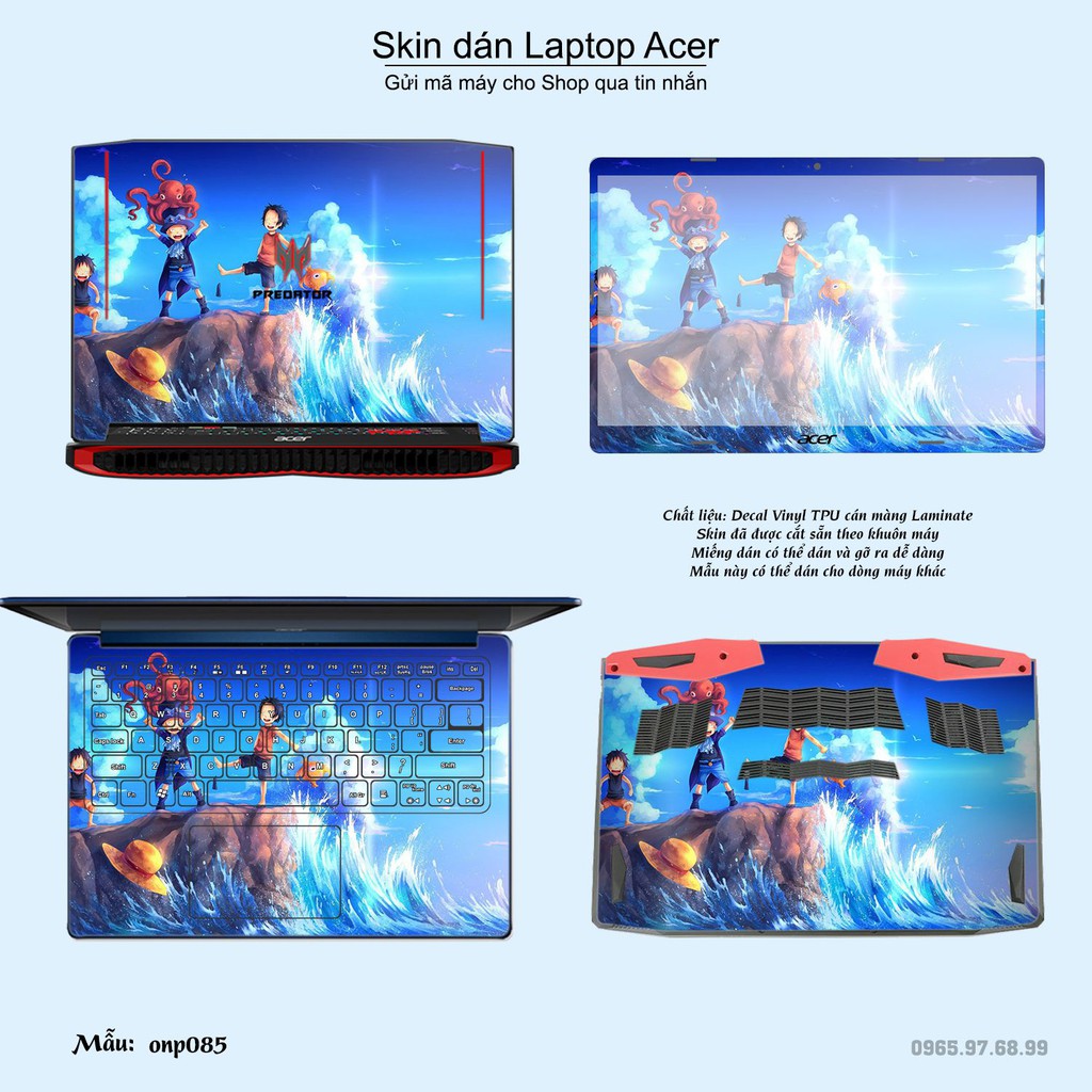 Skin dán Laptop Acer in hình One Piece nhiều mẫu 7 (inbox mã máy cho Shop)