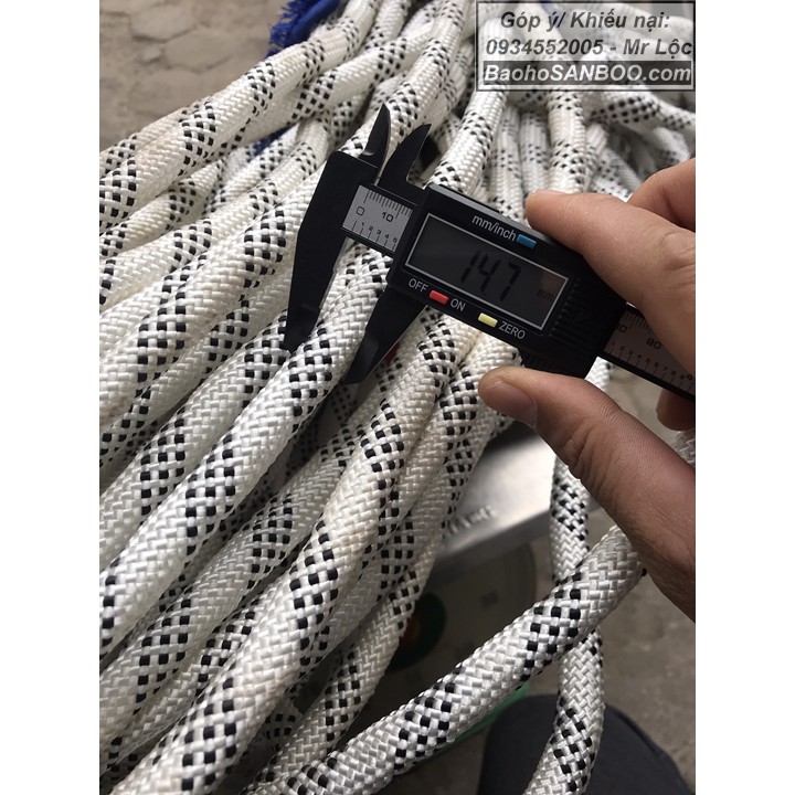 14mm x 1 Mét - Dây dù cứu sinh, Dây thừng cứu hộ cứu nạn, Dành cho thợ lăn sơn, lính cứu hộ - Giá tính theo mét dài