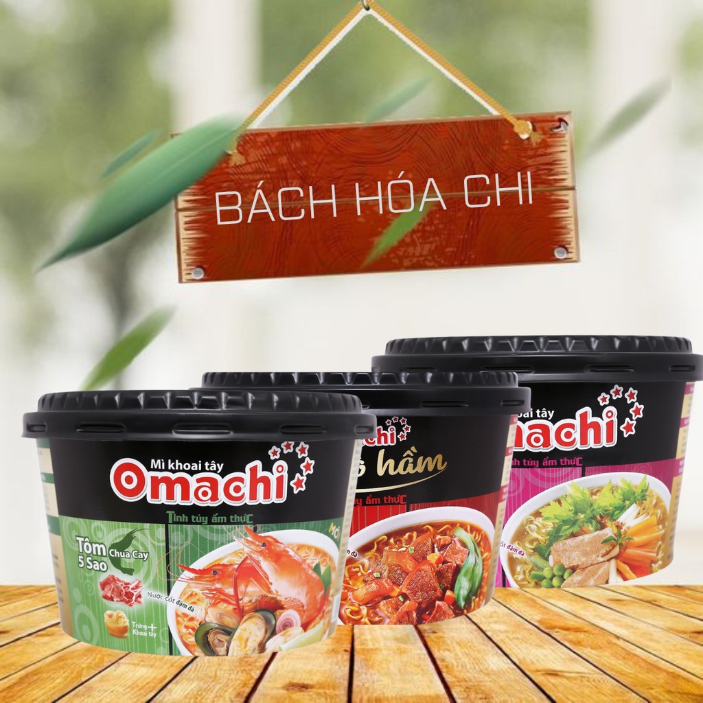Thùng 12 hộp mì khoai tây Omachi tôm chua cay 5 sao