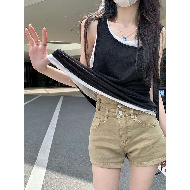 Áo Thun Sát Nách Giả Hai Lớp Dáng Rộng Thời Trang Mùa Hè Dành Cho Nữ