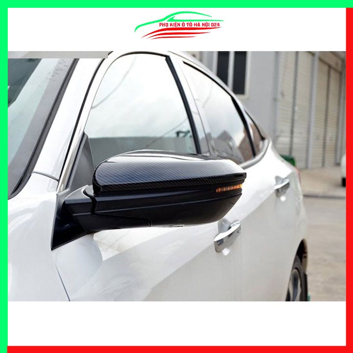 Ốp gương chiếu hậu Honda Civic 2022-2023 vân Cacbon bảo vệ chống trầy trang trí làm đẹp xe
