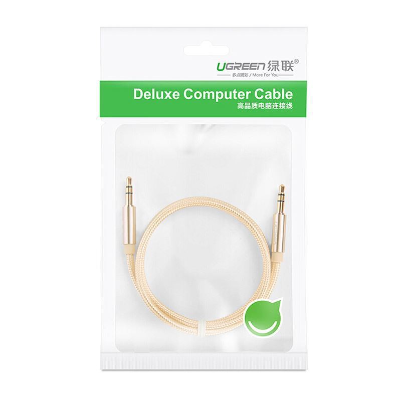 Dây AV 3.5mm 2 Đầu Dương Vỏ Sợi Tổng Hợp UGREEN AV112 3M 30817- Rose Gold