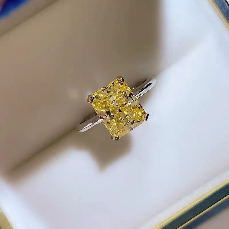 Slotted ring, gold, fake diamond, multi-color, customized, unpolished, suitable for women's personalized matching