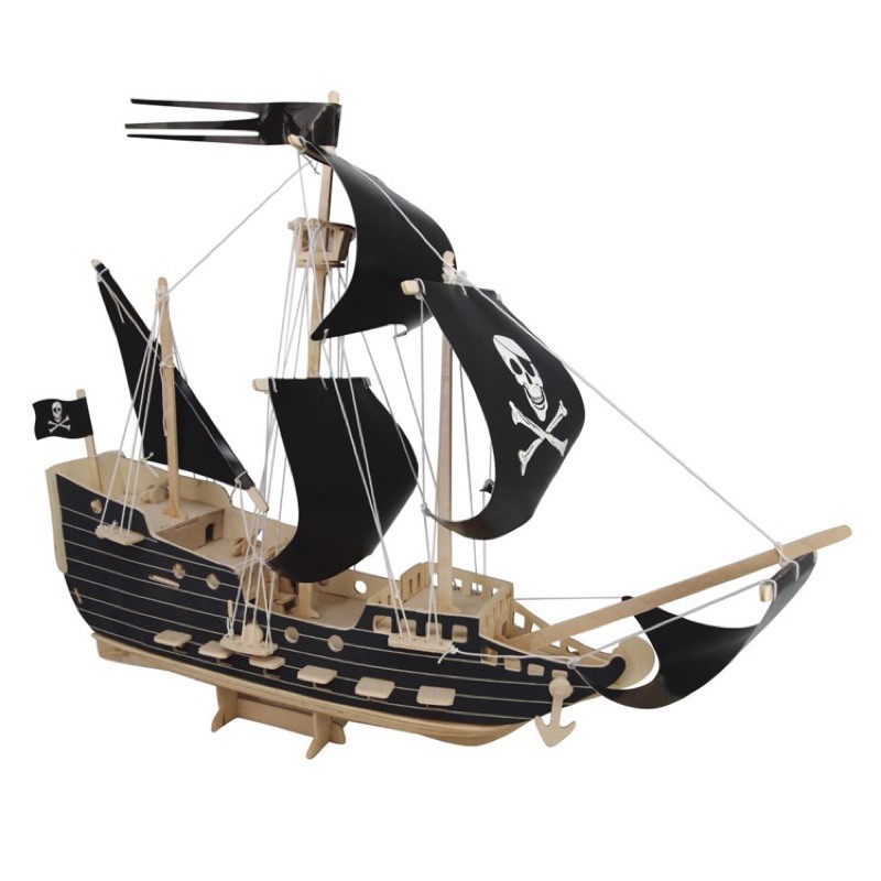 MÔ HÌNH GỖ 3D đồ chơi lắp ráp lego tàu cướp biển, đồ chơi xếp hình