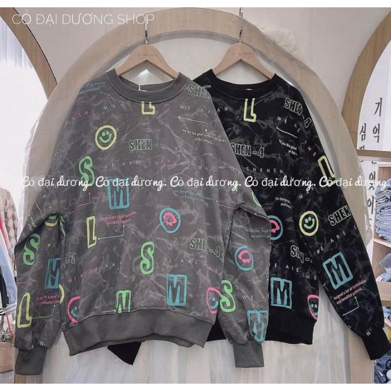 [Rẻ Vô Địch] Áo swt nỉ cổ tròn cotton tay bồng ------- ÁO Nỉ LOANG CHỮ - MẶT CƯỜI | BigBuy360 - bigbuy360.vn