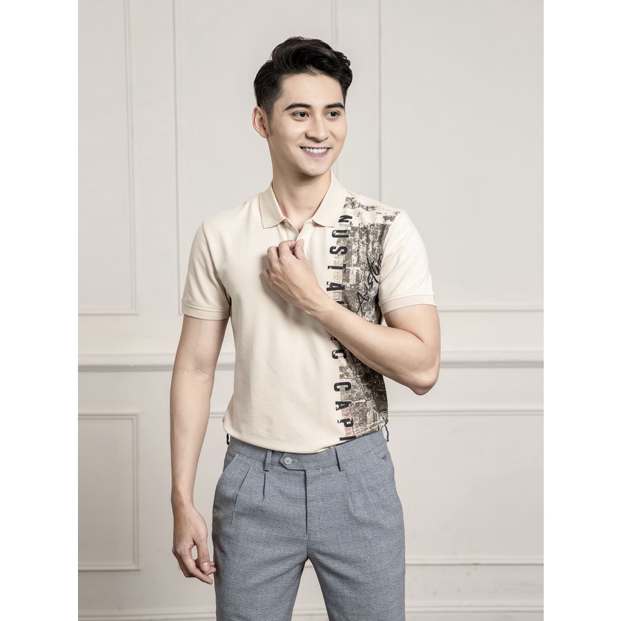 Áo polo Nam ARISTINO cao cấp họa tiết in Phố cổ Hà Nội- APS064S1