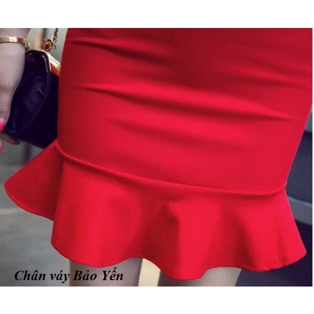 Chân váy đuôi cá ngắn màu đỏ quyến rũ- M52