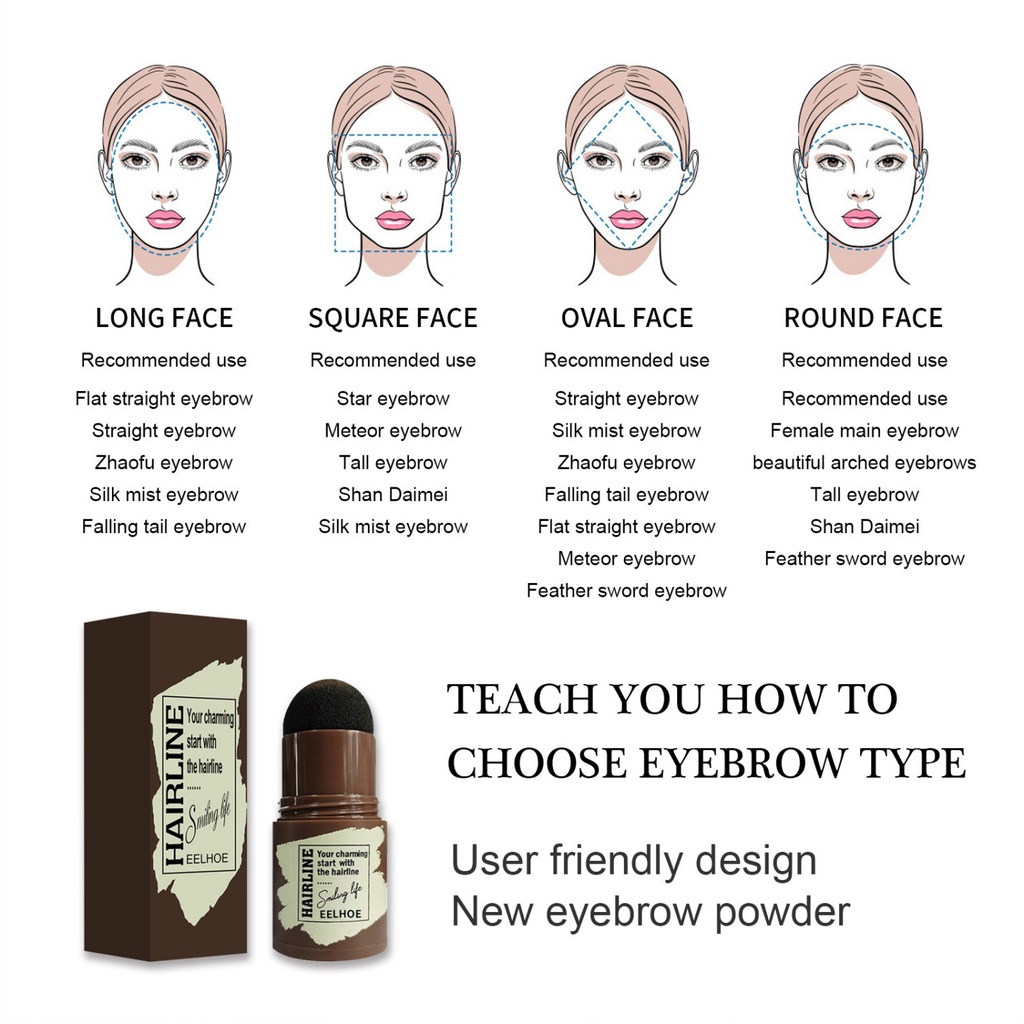 [Hàng mới về] Phấn trang điểm lông mày và đường chân tóc chống thấm nước tự nhiên đa năng chuyên nghiệp