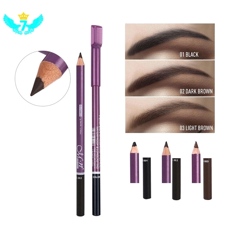 [Hàng mới về] Bút chì kẻ lông mày chống thấm nước đi kèm với ciếc lược mini Menow CEP