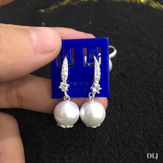BÔNG TAI GẮN HẠT MẪU MỚI LINH MIU SILVER