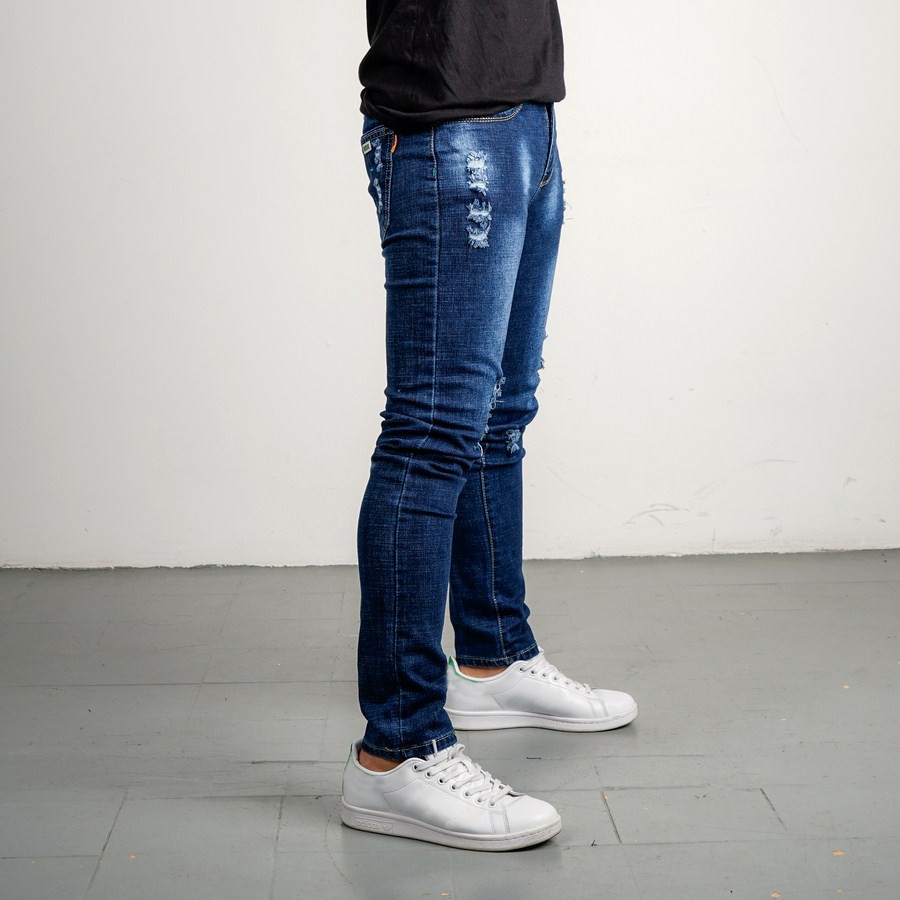 Quần Jeans nam xanh đậm rách co giãn TS66 Tronshop | BigBuy360 - bigbuy360.vn