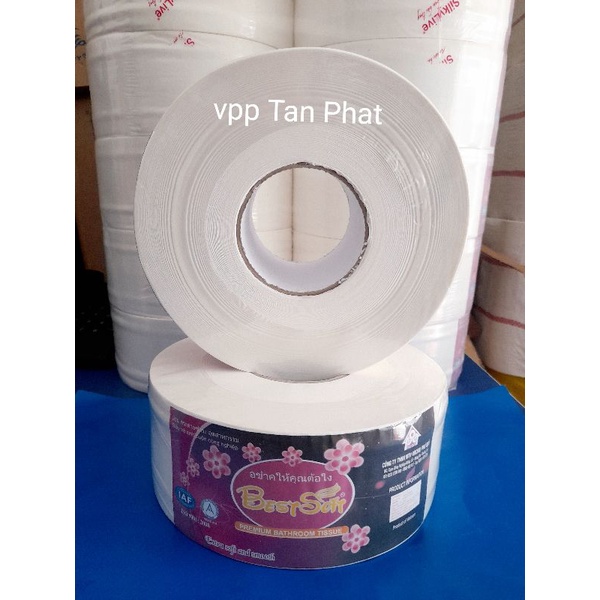 combo 2 cuộn giấy vệ sinh cuộn lớn 700g lõi nhỏ bestsoft