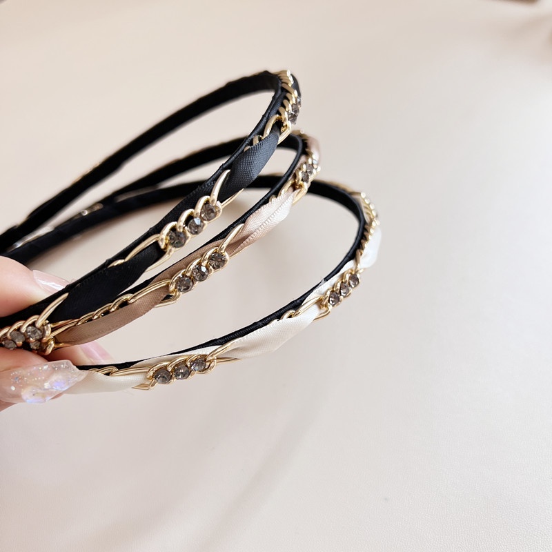 Băng đô Cài tóc dây xích đính đá pha lê