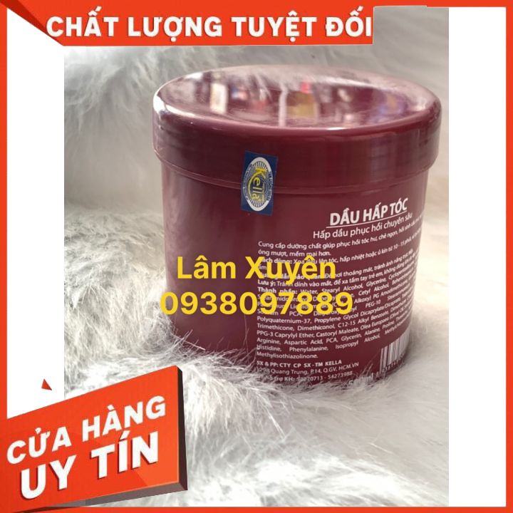 [FREE SHIP] Hấp dầu KELLA đỏ 500ml, hấp dầu phục hồi KELLA (CHỮ VÀNG) hồi sinh cấu trúc tóc, tạo sự óng mượt mềm mại hơn