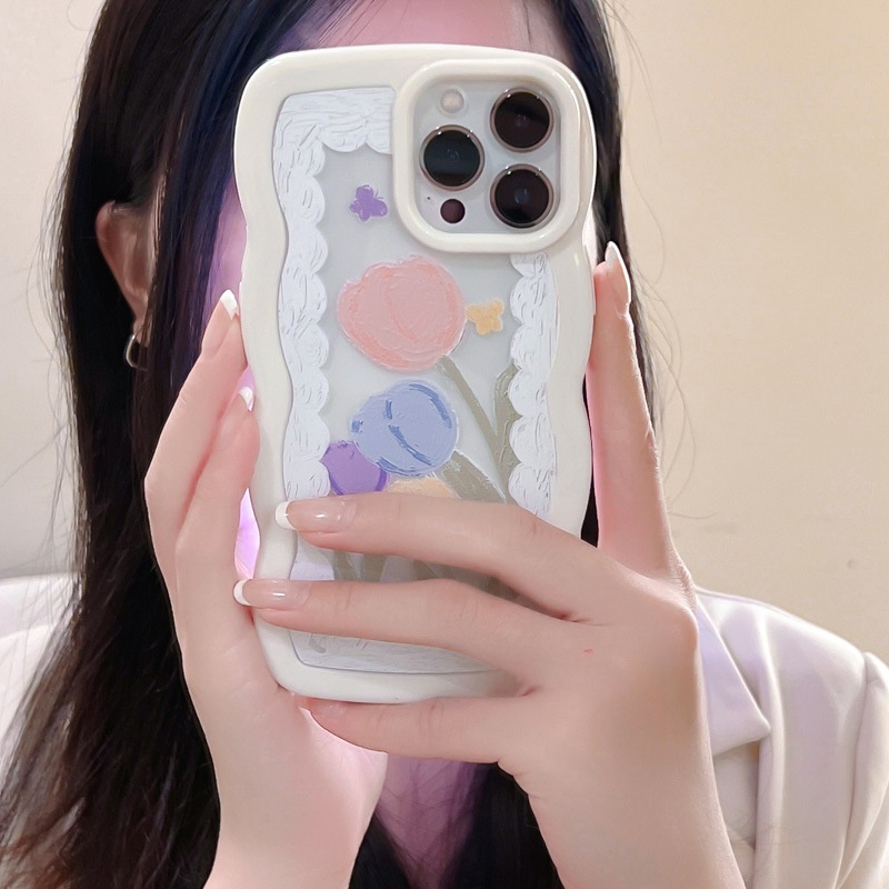 Ốp lưng iphone Ốp Điện Thoại Acrylic Họa Tiết Ren Hoa Cho iphone 14pro / 11 / xr 13Promax Dinuo case