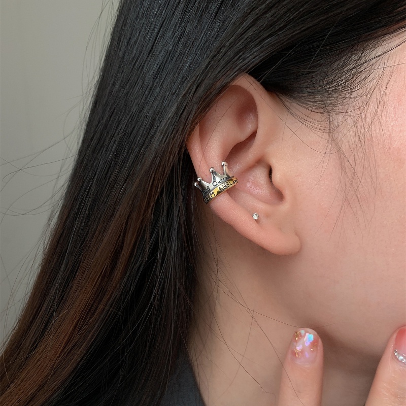 Bông tai Kẹp Tai của Phụ nữ Vương miện sang trọng Không xỏ lỗ Kẹp tai