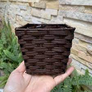 Giỏ/ cốc đựng giấy ăn giả mây hình tròn