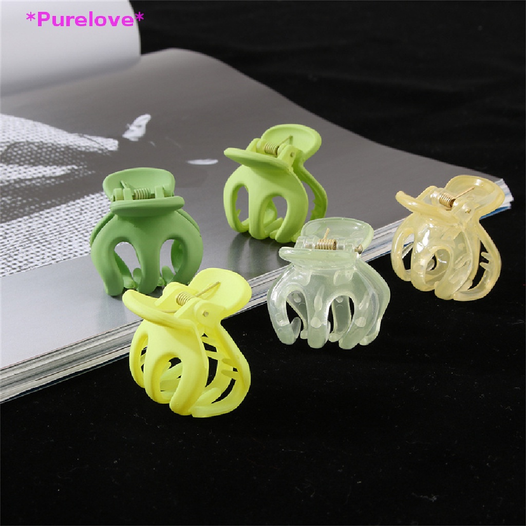 Kẹp Tóc Càng Cua 3.5cm Bằng Nhựa Họa Tiết Hình Học Mini Xinh Xắn Mới