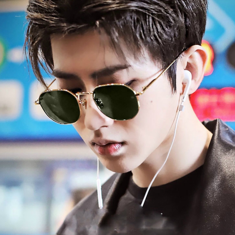 Kính mát chống tia UV gọng vuông kim loại phong cách RB thời trang unisex