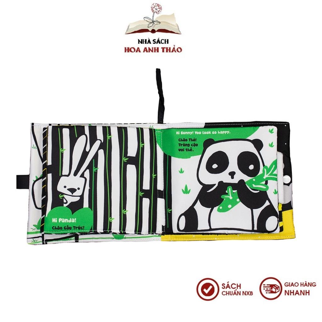 Bộ sách vải cho bé Đi Nào Thỏ Trắng và thẻ kích thích thị giác Lalala Baby phát triển toàn diện