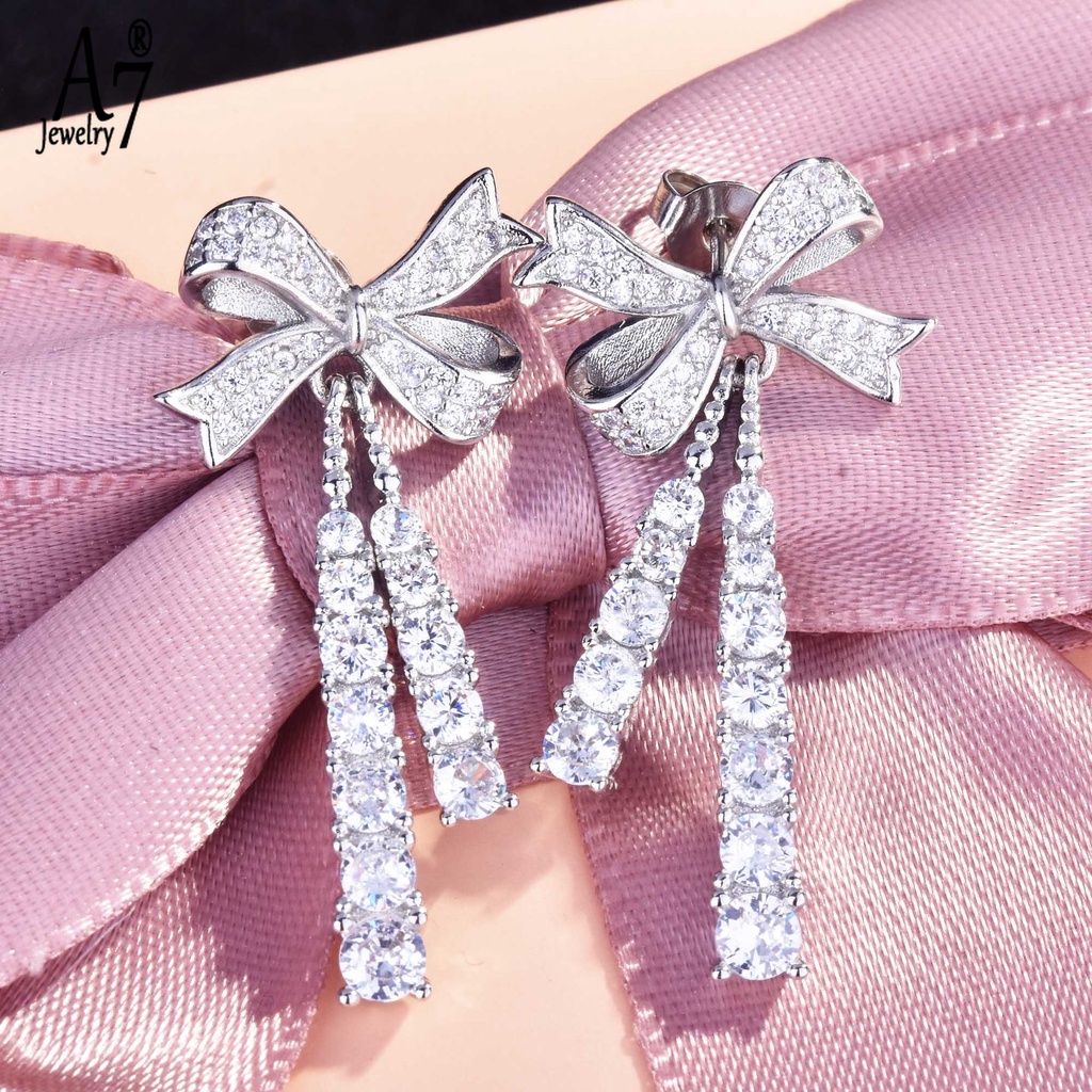 Bông tai mạ bạc 925 hình bướm đính đá toàn bộ