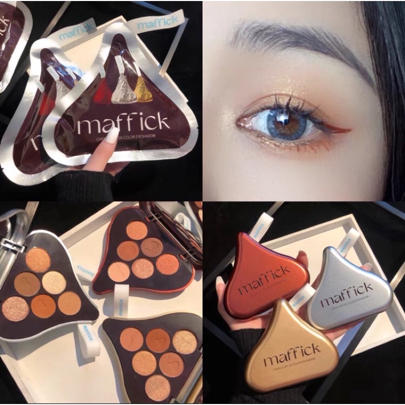 Phấn mắt MAFFICK túi Socola 6 ô tone nâu xinh xắn