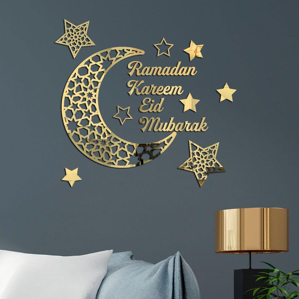 CONOPERY Đề Can Acrylic Dán Tường Họa Tiết Eid Mubarak Ramadan 3D Có Thể Tháo Gỡ