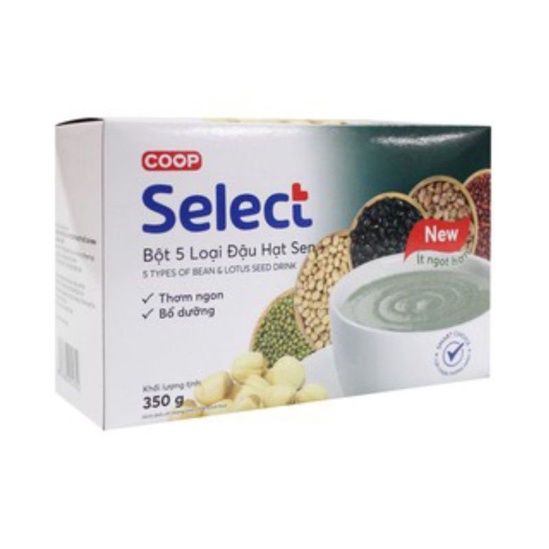 COMBO 5 HỘP BỘT 5 LOẠI ĐẬU + HẠT SEN SELECT 350G
